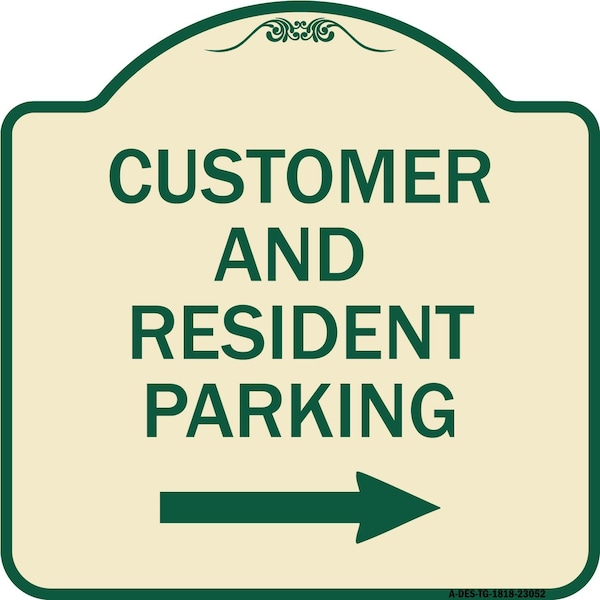 Reserved Parking Customer and Visitor Parking Heavy-Gauge Aluminum Sign, 18" x 18", TG-1818-23052